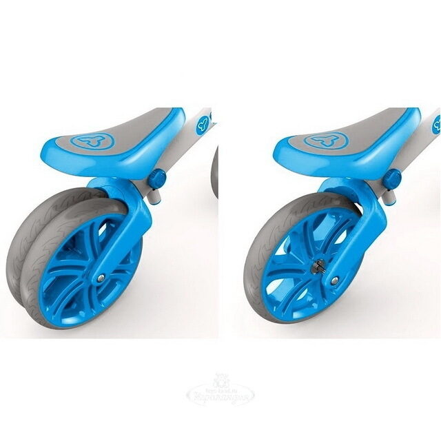 Беговел для малышей Yvolution Velo Junior, колеса 9", бело-голубой YVolution