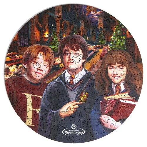 Деревянный пазл Гарри Поттер: Рождество в Хогвартсе 22 см, 100 элементов Active Puzzles