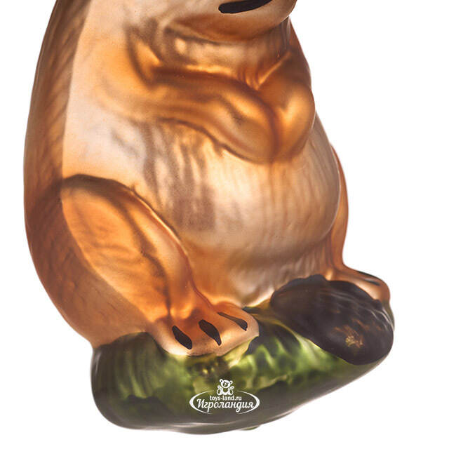 Стеклянная елочная игрушка Бобр Платон 9 см Inge Glas