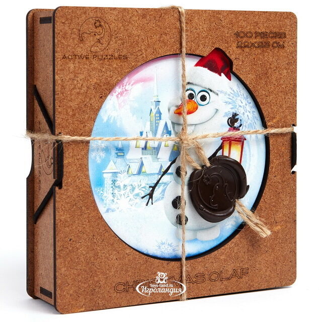 Деревянный пазл Рождественский Олаф 22*22 см, 100 элементов Active Puzzles (Актив Пазл)