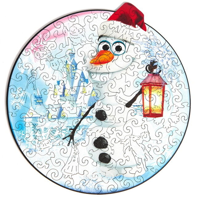 Деревянный пазл Рождественский Олаф 22*22 см, 100 элементов Active Puzzles (Актив Пазл)