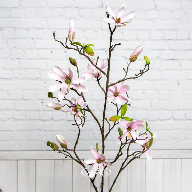 Ветка Магнолии светло-розовая 110 см Edelman