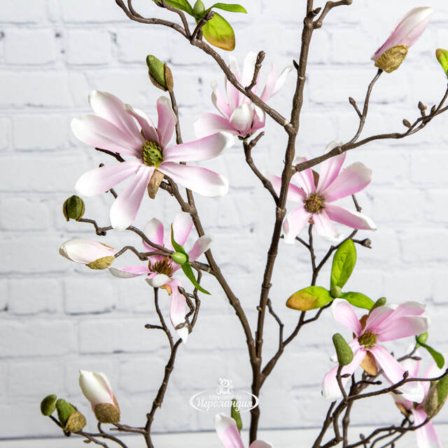 Ветка Магнолии светло-розовая 110 см Edelman