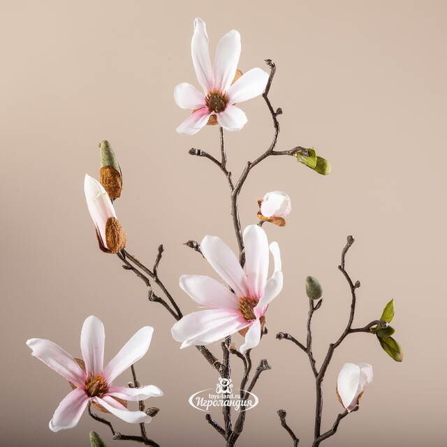 Ветка Магнолии Patricia 75 см розовая Edelman