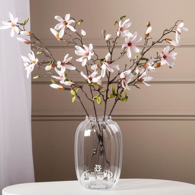 Ветка Магнолии Patricia 75 см розовая Edelman