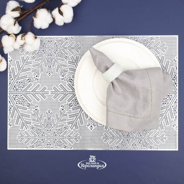 Набор сервировочных салфеток Бонифас 45*30 см серебряный, 4 шт Koopman