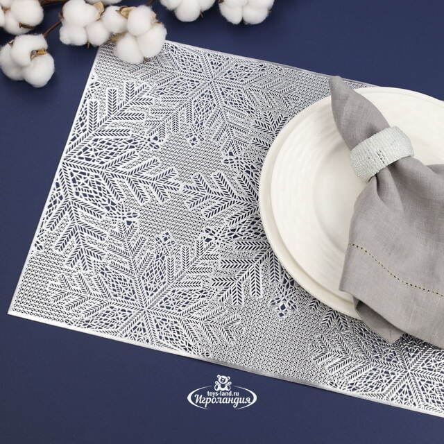 Набор сервировочных салфеток Бонифас 45*30 см серебряный, 4 шт Koopman