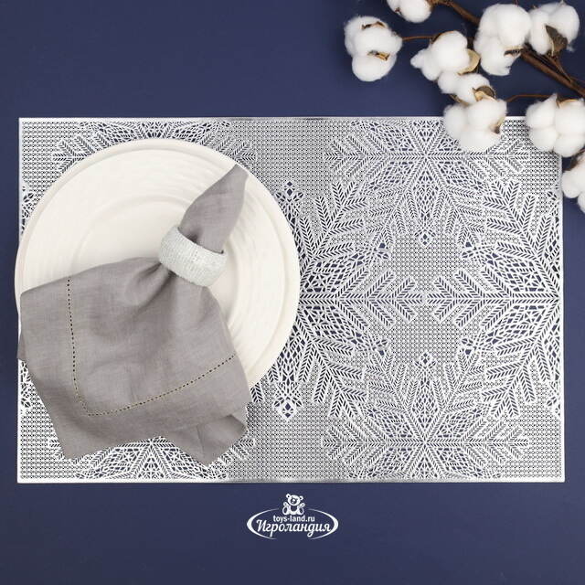 Набор сервировочных салфеток Бонифас 45*30 см серебряный, 4 шт Koopman