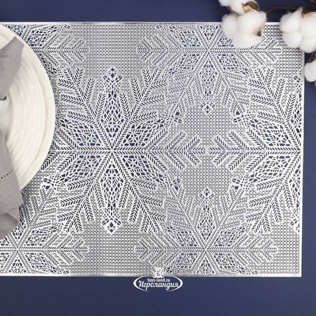 Набор сервировочных салфеток Бонифас 45*30 см серебряный, 4 шт Koopman