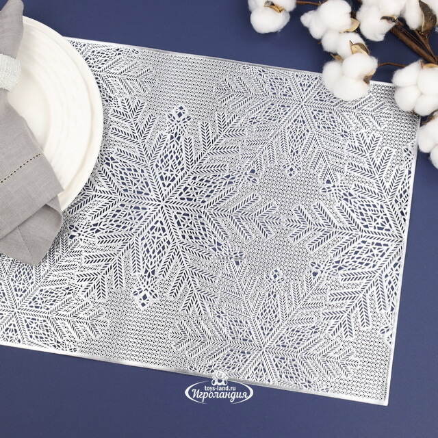 Набор сервировочных салфеток Бонифас 45*30 см серебряный, 4 шт Koopman