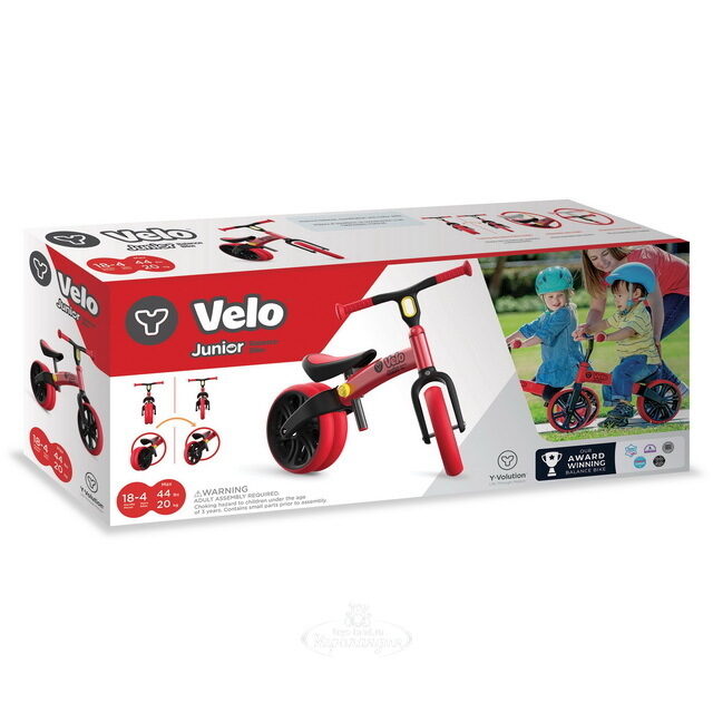 Беговел для малышей Yvolution Velo Junior, колеса 9", красный YVolution