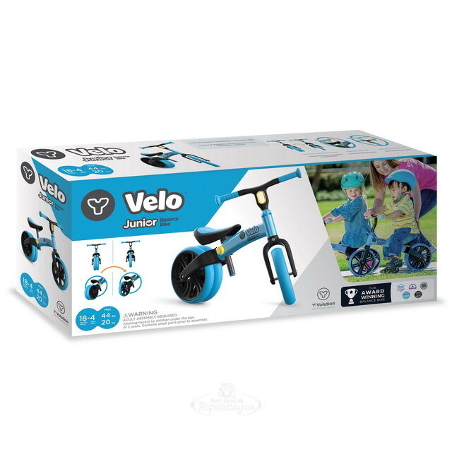 Беговел для малышей Yvolution Velo Junior, колеса 9", голубой Yvolution