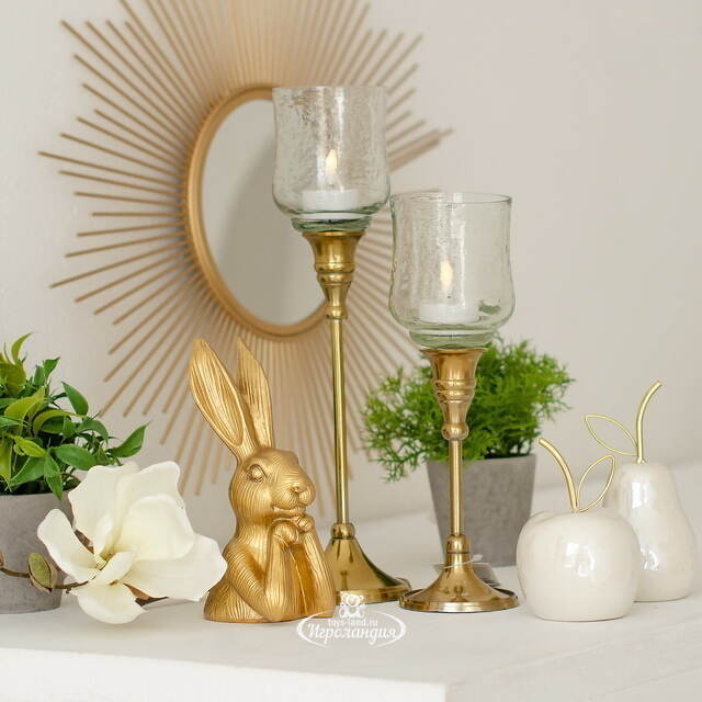 Настенное зеркало - солнце Бруклин 50 см золотое Boltze