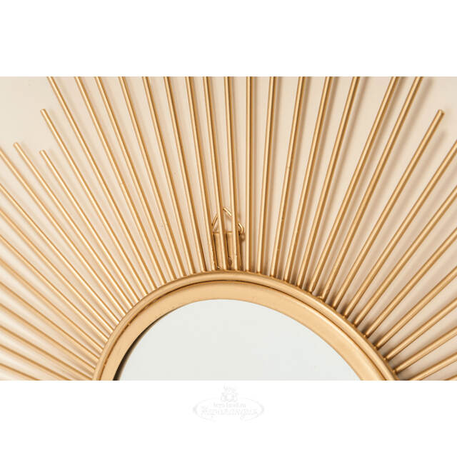 Настенное зеркало - солнце Бруклин 50 см золотое Boltze