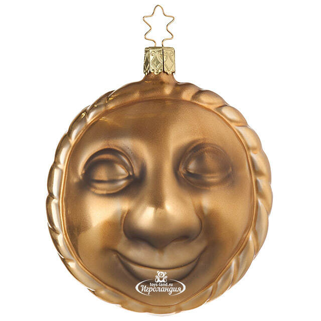 Стеклянная елочная игрушка Золотое Светило 10 см Inge Glas