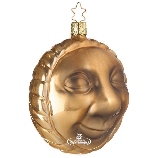 Стеклянная елочная игрушка Золотое Светило 10 см Inge Glas
