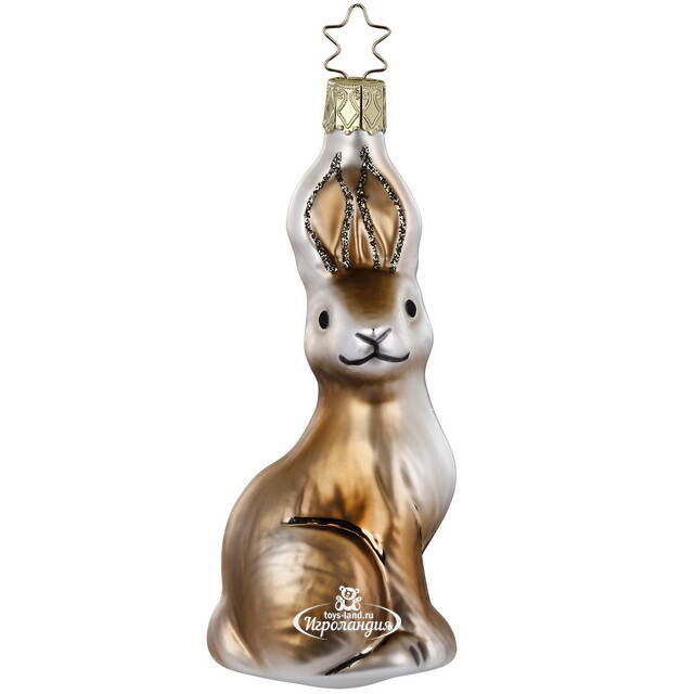 Стеклянная елочная игрушка Заяц Руфус 12 см Inge Glas