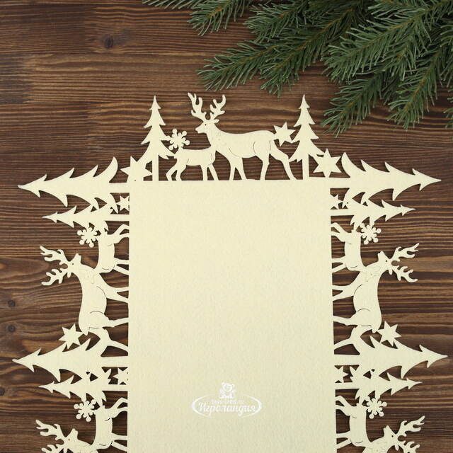 Новогодняя дорожка для стола Монтана 100*35 см белый молочный Boltze