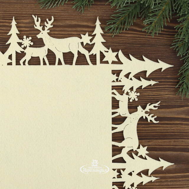 Новогодняя дорожка для стола Монтана 100*35 см белый молочный Boltze