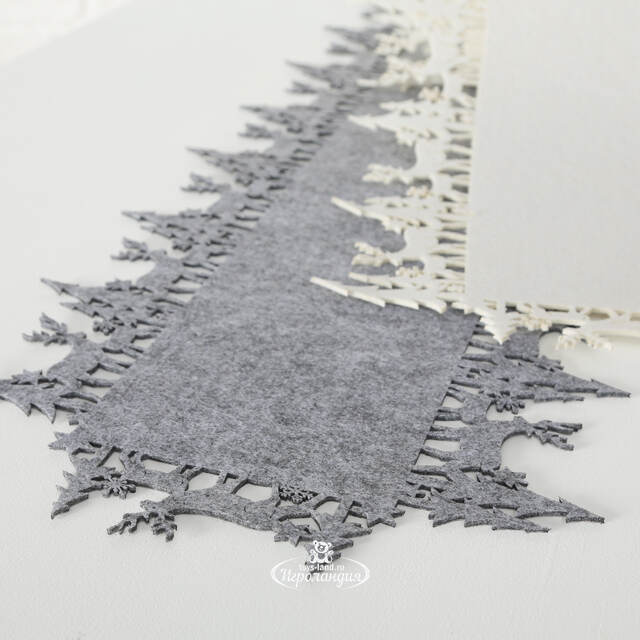 Новогодняя дорожка для стола Монтана 100*35 см дымчатая Boltze