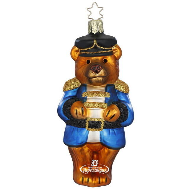 Елочная игрушка Мишка-Щелкунчик 14 см, стекло Inge Glas (Инге Глас)