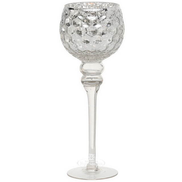 Набор стеклянных подсвечников-бокалов Виндлайт 30-40 см серый, 3 шт Boltze