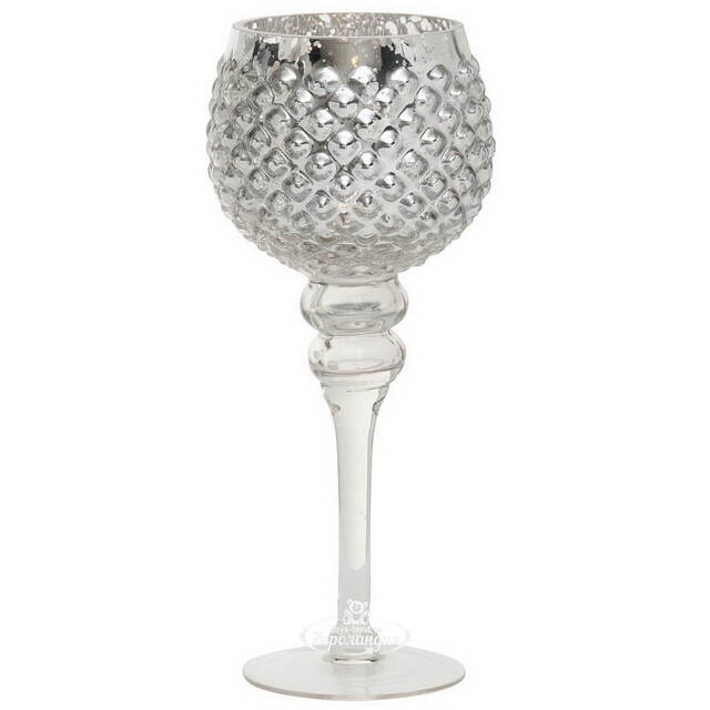 Набор стеклянных подсвечников-бокалов Виндлайт 30-40 см серый, 3 шт Boltze