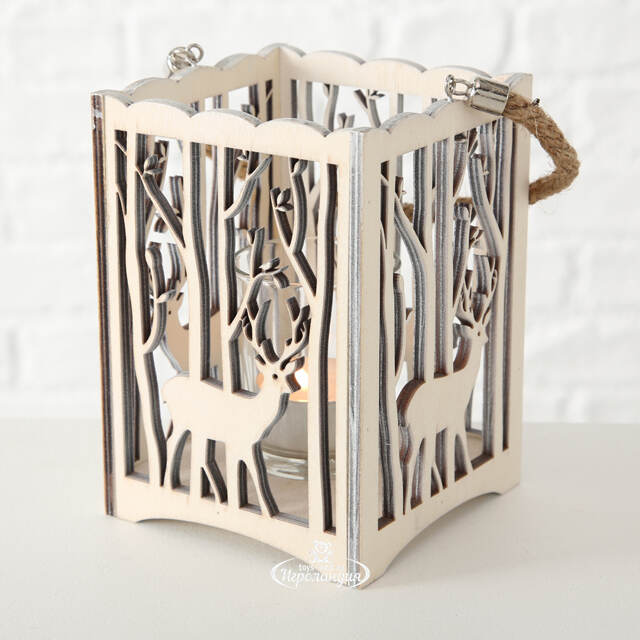 Деревянный подсвечник Лесная Магия - Олень 14 см Boltze