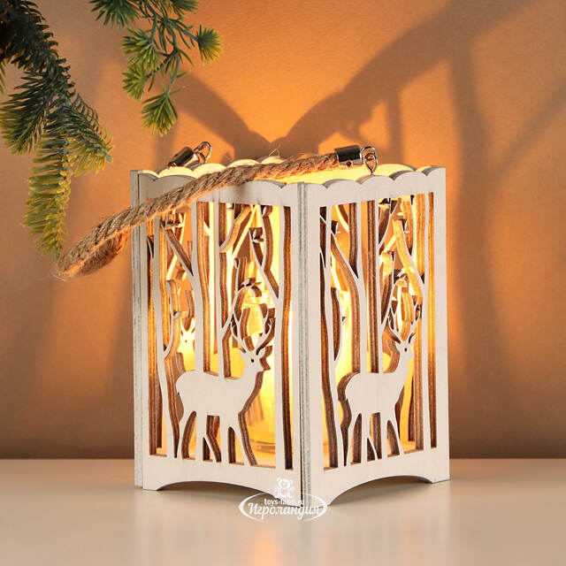 Деревянный подсвечник Лесная Магия - Олень 14 см Boltze