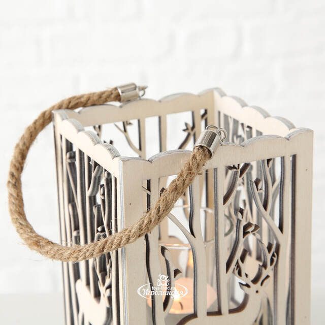 Деревянный подсвечник Лесная Магия - Олень 14 см Boltze