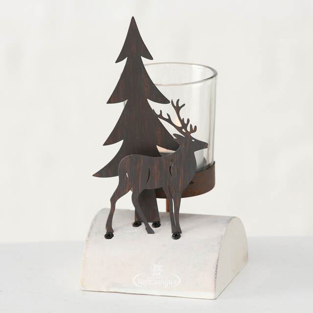 Декоративный подсвечник Лесной Олень 16*8 см Boltze