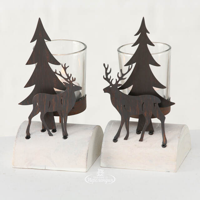 Декоративный подсвечник Лесной Олень 16*8 см Boltze