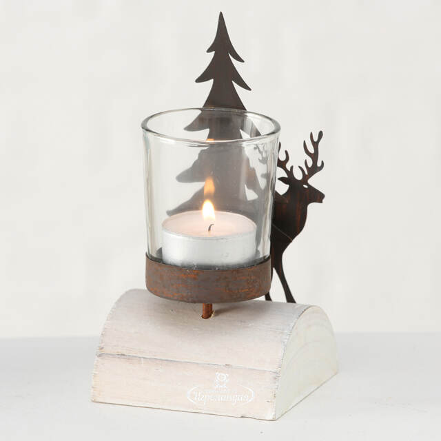 Декоративный подсвечник Лесной Олень 16*8 см Boltze