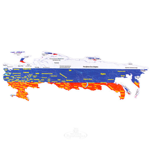 Магнитный пазл Карта России, 81 деталь, 69*23 см Геомагнит