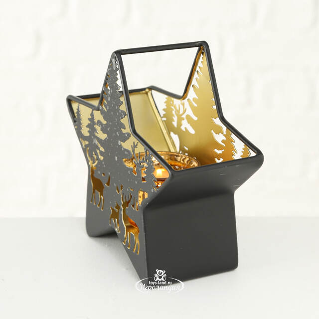 Новогодний подсвечник - звезда Норрланд 18 см Boltze