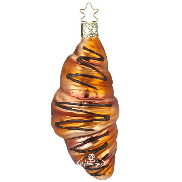 Стеклянная елочная игрушка Круассан - Chocolate 12 см Inge Glas