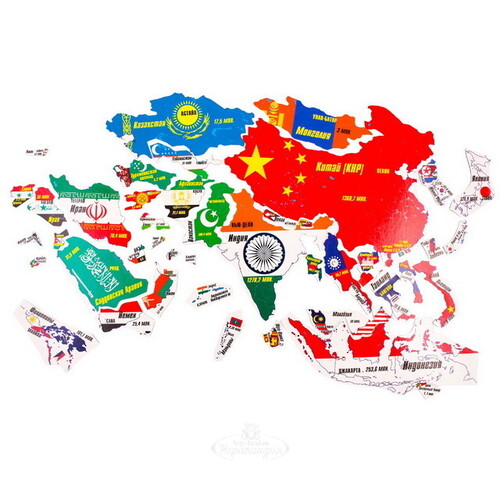 Магнитный пазл Карта Азии, 44 детали Геомагнит