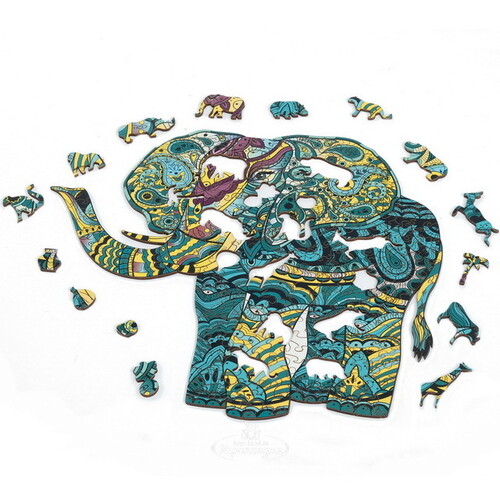 Деревянный пазл Тропический слон 38*33 см, 190 элементов Active Puzzles