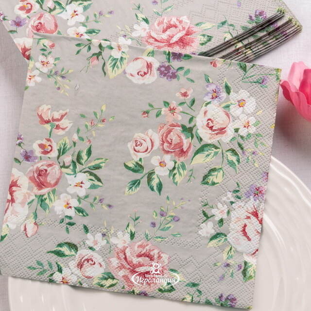 Бумажные салфетки Rose Garden 17*17 см, 20 шт, дымчатые Boltze (Больтце)