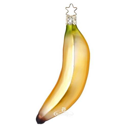 Стеклянная елочная игрушка Банан 13 см, подвеска Inge Glas