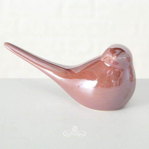 Фарфоровая статуэтка Птица Pearly 8 см, розовая Boltze