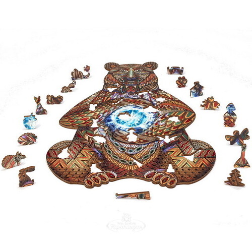 Деревянный пазл Могучий медведь 40*27 см, 210 элементов Active Puzzles