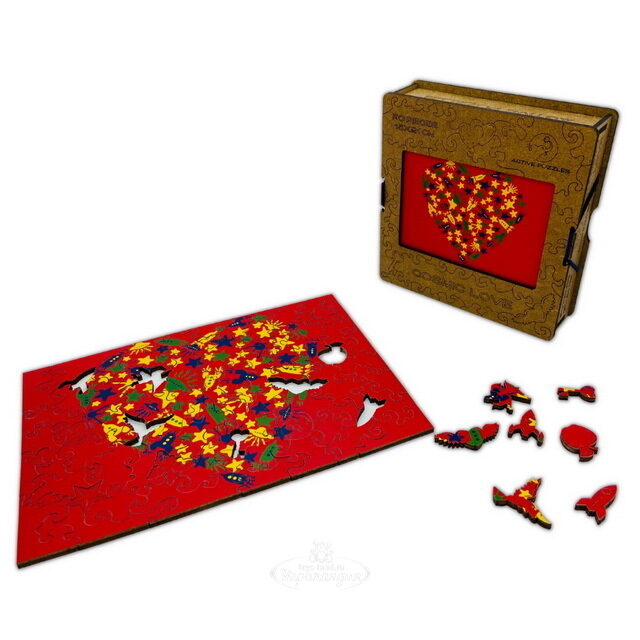 Деревянный пазл Космическая Любовь 21*15 см, 70 элементов Active Puzzles