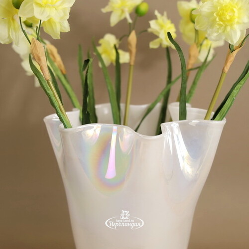 Декоративная ваза Via Drappo 25 см белая EDG