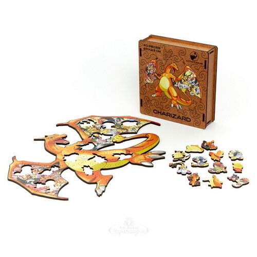Деревянный пазл Дракон - Чаризард 29*23 см, 70 элементов Active Puzzles