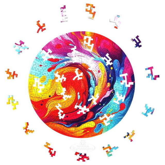 Деревянный пазл Цветной Всплеск 25*25 см, 166 элементов Active Puzzles (Актив Пазл)