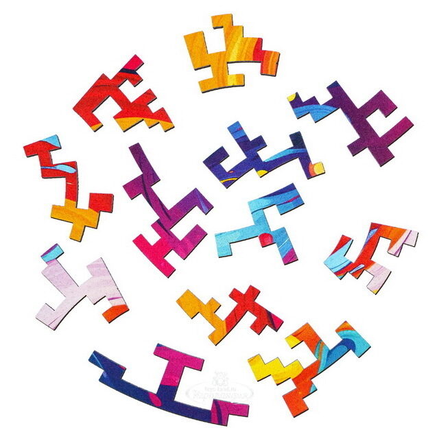 Деревянный пазл Цветной Всплеск 25*25 см, 166 элементов Active Puzzles (Актив Пазл)
