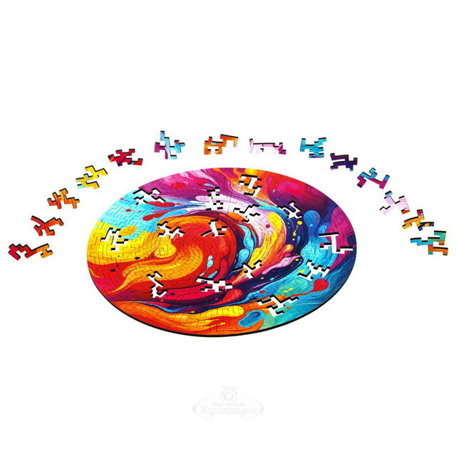 Деревянный пазл Цветной Всплеск 25*25 см, 166 элементов Active Puzzles (Актив Пазл)