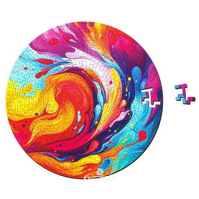 Деревянный пазл Цветной Всплеск 25*25 см, 166 элементов Active Puzzles (Актив Пазл)