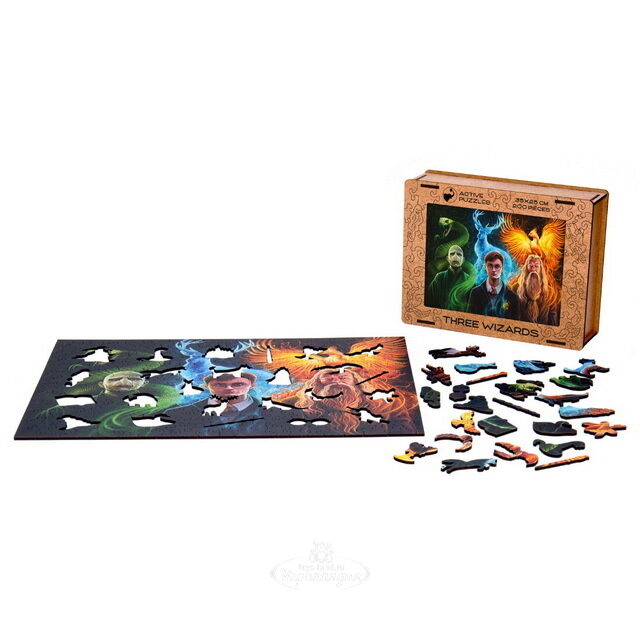 Деревянный пазл Гарри Поттер: Три волшебника 35*25 см, 200 элементов Active Puzzles